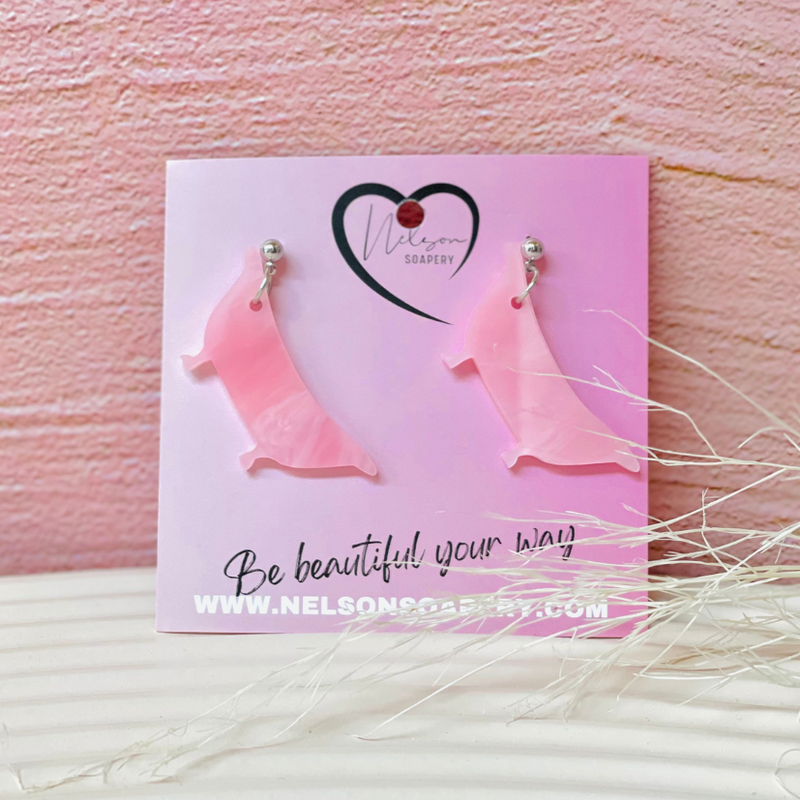 Pink BathTub_Australian Made Acrylic Earrings - Earrings