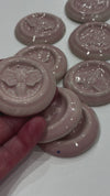 Australian Made Pottery_Magnets_Soft Pink _Garden Bee